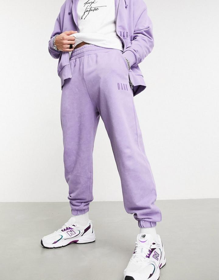 Asos Dark Future Co-ord Oversized Sweatpants In Purple Wash