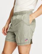 Nike Heritage Essentials Washed Woven Shorts In Dusty Khaki-green