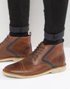 Asos Boots In Brown Leather - Brown