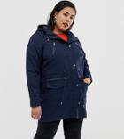 Junarose Zip Detail Jacket In Navy - Navy