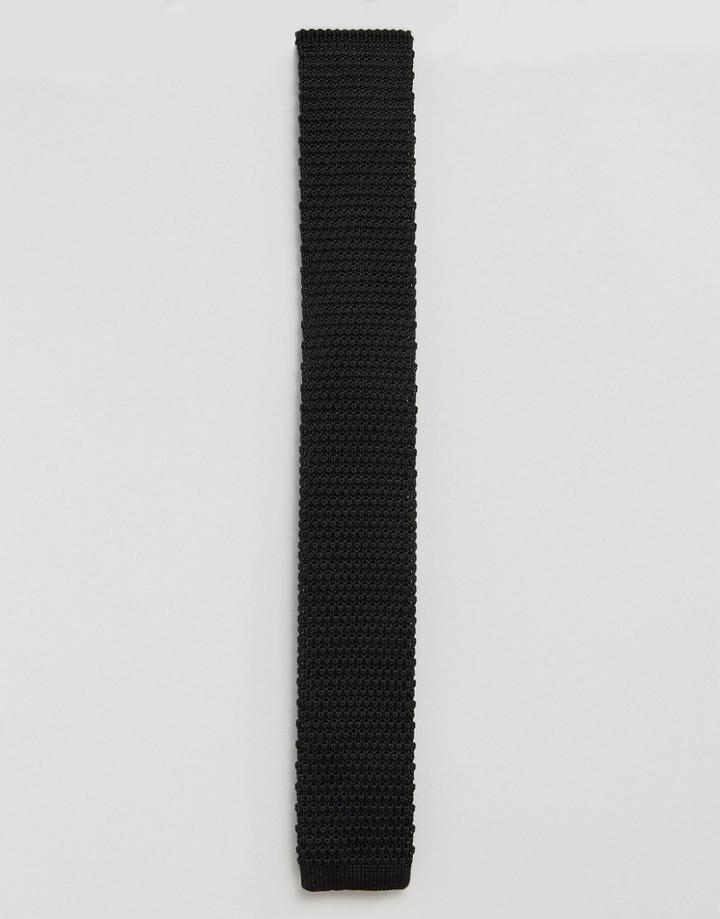 Feraud Knitted Tie In Black - Black