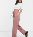 Collusion Unisex Relaxed Sweatpants In Poly Tricot In Dusty Pink - Part Of A Set