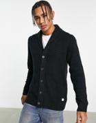 Jack & Jones Originals Shawl Collar Cardigan In Black