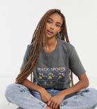 Daisy Street Relaxed T-shirt With Track Sports Print-gray