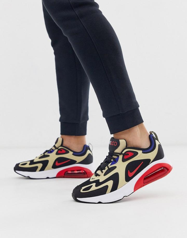 Nike Air Max 200 Sneakers In Black And Beige