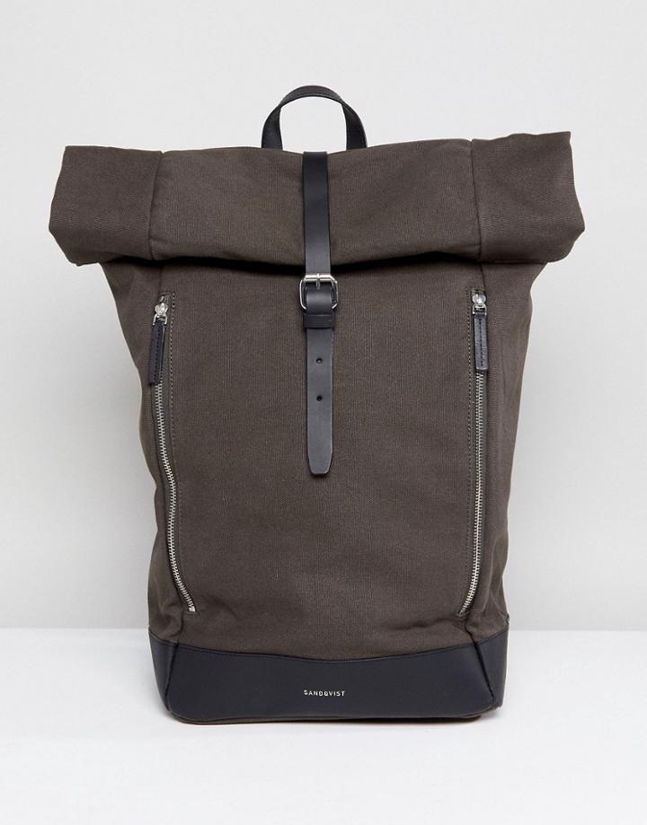 Sandqvist Marius Roll Top Backpack - Green