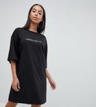 Missguided Tall 'limited Edition' T-shirt Dress - Black