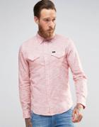 Lee Slim Western Slub Stripe Shirt - Red