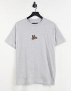 Hnr Ldn Embroidered Alsatians Oversized T-shirt-grey