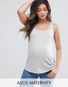 Asos Maternity Ultimate Tank In Long Line - Gray