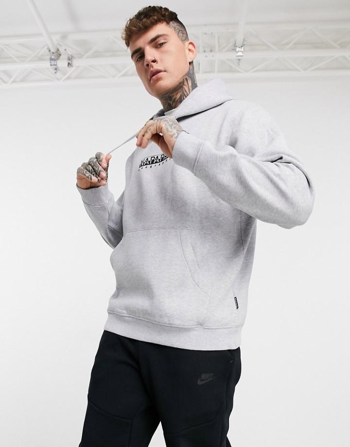 Napapijri Box Hoodie In Gray-grey