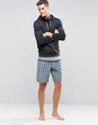 Esprit Lounge Shorts Woven Check In Regular Fit - Blue