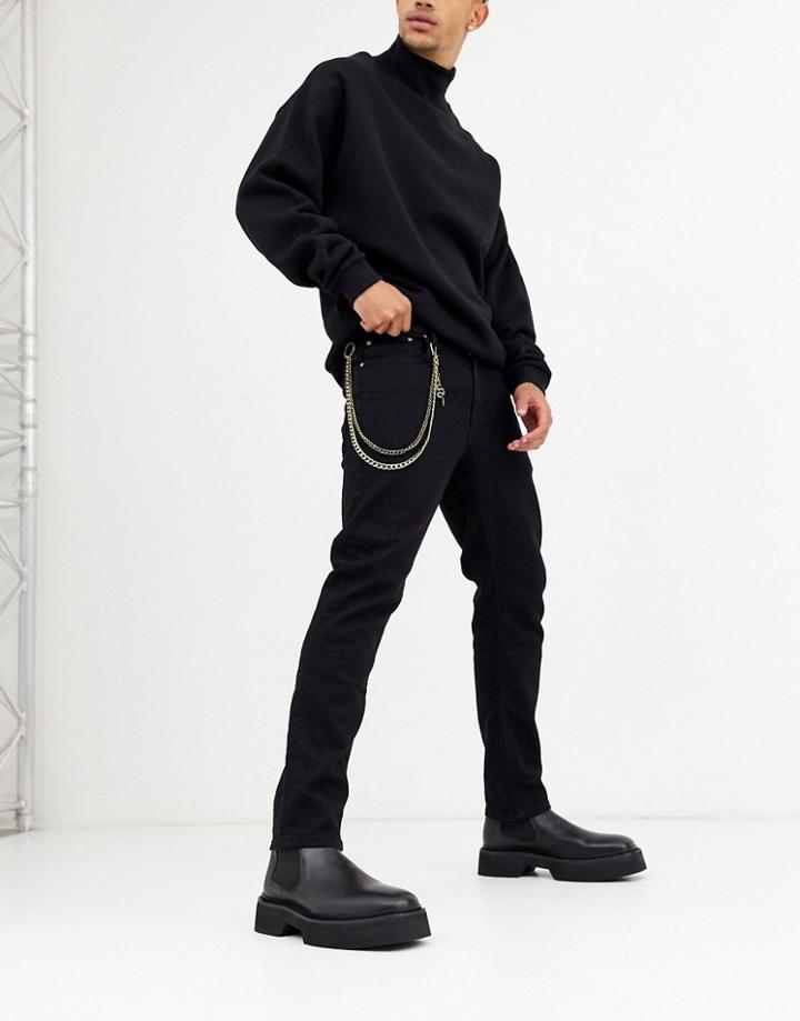 Asos Design Jeans Chain With Snake In Burnished Gold Tone