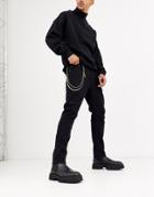 Asos Design Jeans Chain With Snake In Burnished Gold Tone