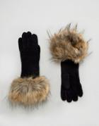 Alice Hannah Woven Stitch Knit Glove - Black