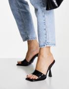 Asos Design Nearby Heeled Mules In Black