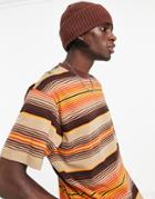 Carhartt Wip Tuscon Stripe T-shirt In Brown-neutral