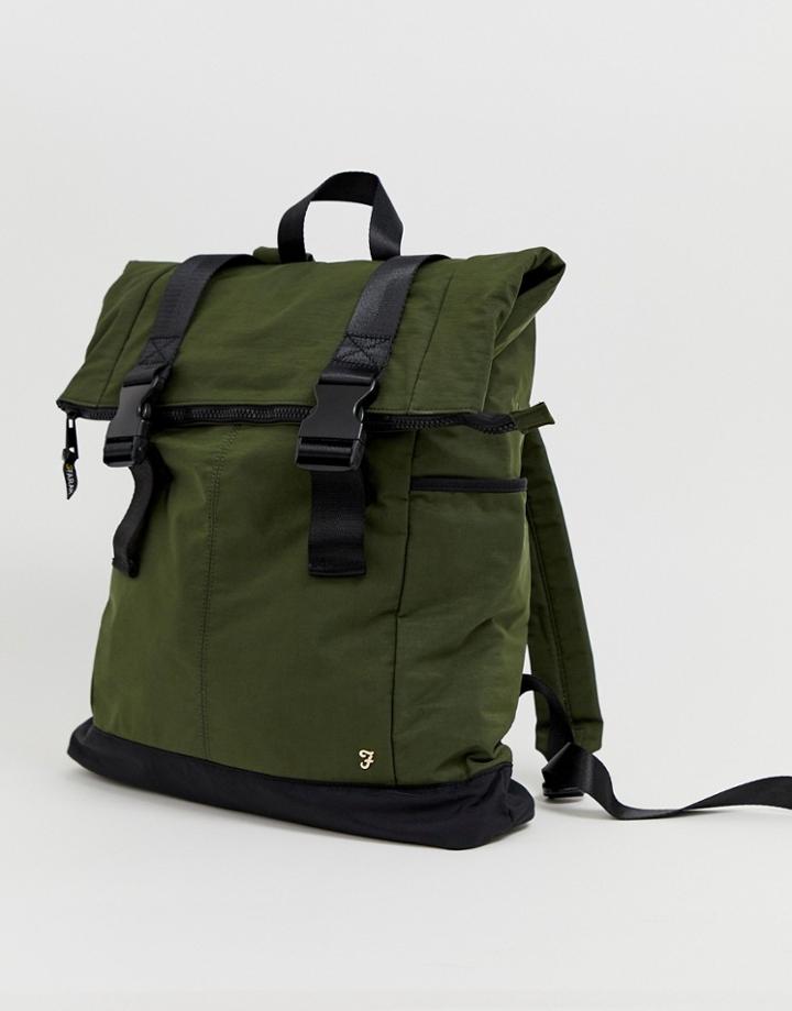 Farah Nylon Backpack In Khaki - Green