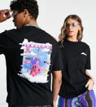 Collusion Unisex T-shirt With Cute Characters Print In Black