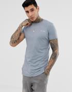 Religion Longline T-shirt With Seam Detail In Gray