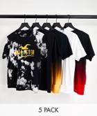 Hollister 5-pack Sport Logo Plain And Camo Print T-shirts In Multi