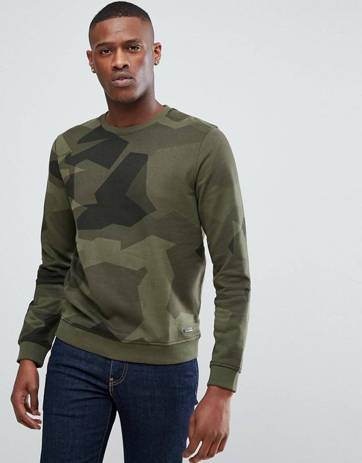 Esprit Sweatshirt In Camo - Green