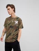 Maharishi T-shirt In Camo With Tiger - Green