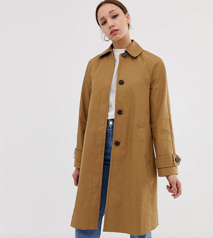 Asos Design Tall Boyfriend Trench Coat-stone