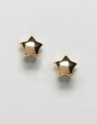 Asos Design Stud Earrings Double Star In Gold - Gold