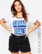 Pink Clove Squad Goals Slogan Tee - White