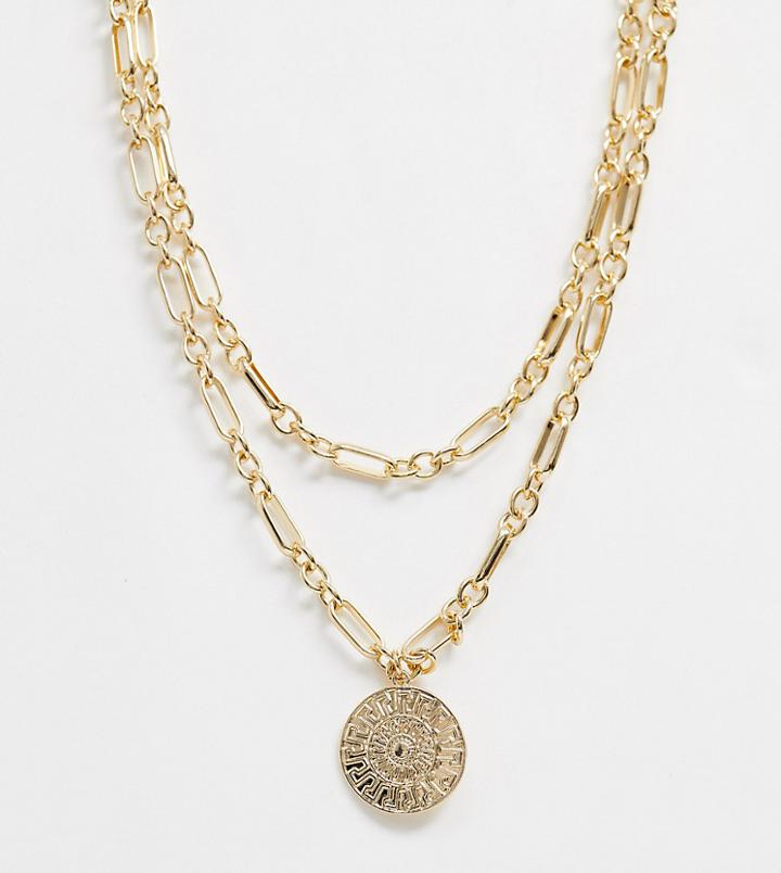 Warehouse Chunky Chain Pendant Necklace In Gold - Gold