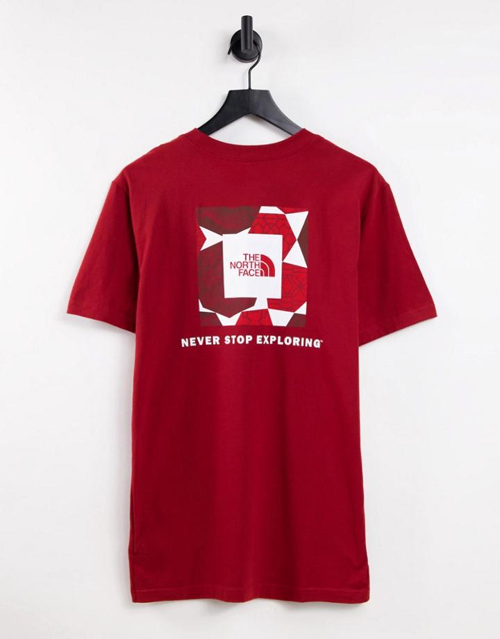 The North Face Ic Geo Nse Box Back Print T-shirt In Red