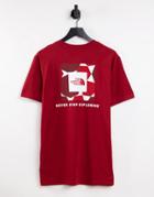 The North Face Ic Geo Nse Box Back Print T-shirt In Red