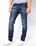 Asos Slim Jeans In Vintage Wash - Blue