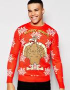 Brave Soul Pluck Holidays Sweater - Red