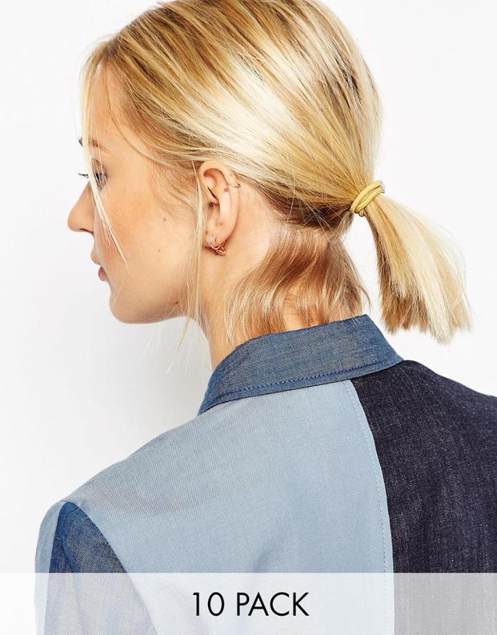 Asos Pack Of 10 Blonde Everday Hair Ties - Blonde