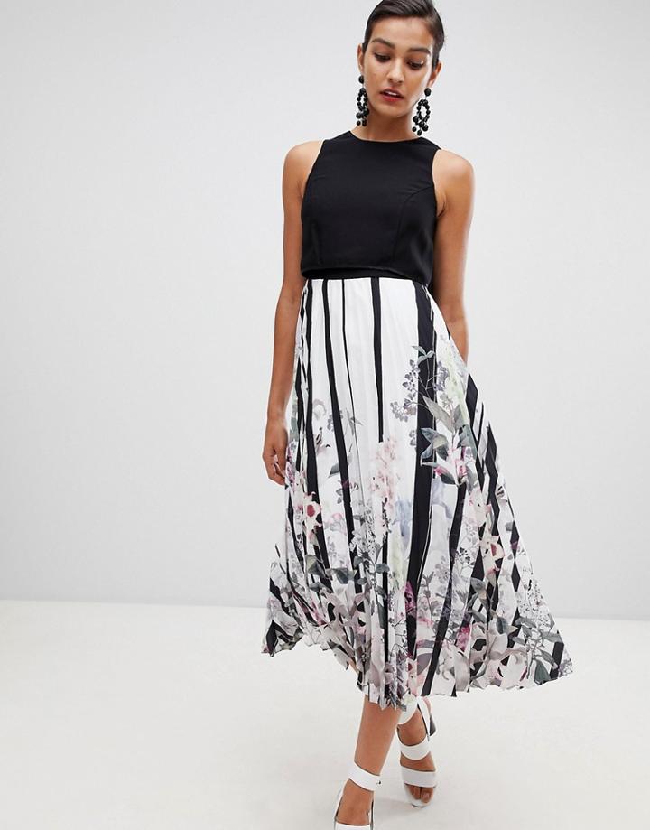 Coast Bailey Print Pleated Midi Dress - Multi