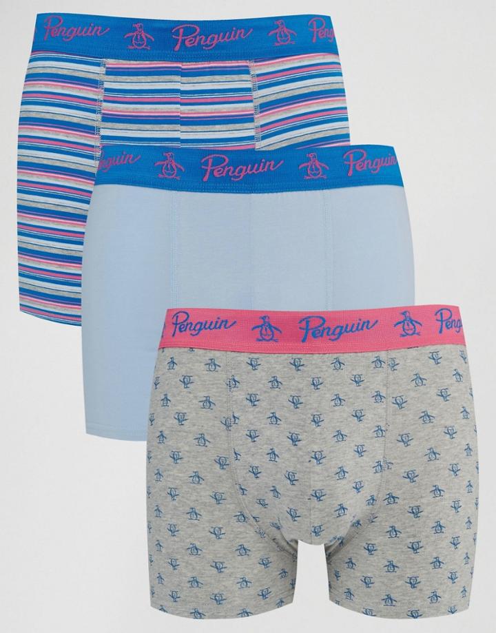 Original Penguin 3 Pack Boxer Shorts - Blue