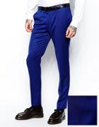 Asos Skinny Fit Suit Pants In Polywool - Indigo