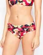 Seafolly Floral Skirted Bikini Bottoms - Raspberry