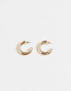 Designb Tube Hoop Earrings In Gold Tone