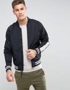Hollister Varsity Bomber In Black - Black