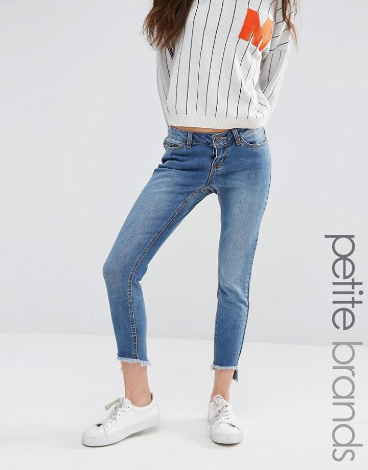 Noisy May Petite Raw Hem Slim Jean - Blue