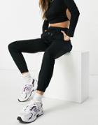 Asos Design Basic Sweatpants With Tie In Cotton In Black - Black