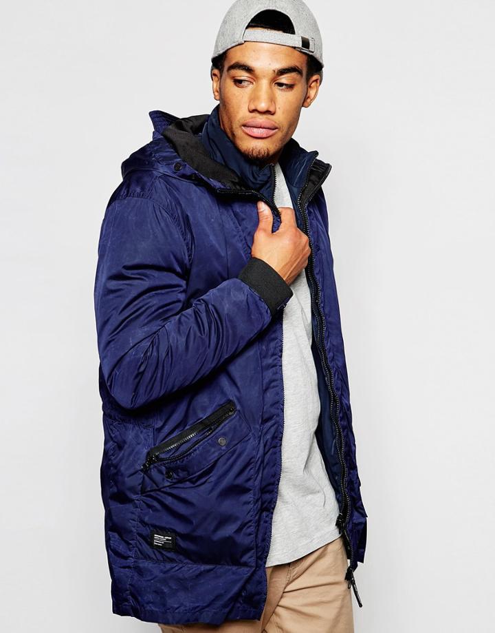 Marshall Artist Patina Fishtail Parka - Navy