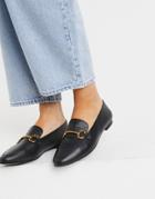 & Other Stories Leather Buckle Front Loafers In Black