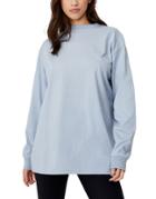 Cotton: On Oversized Long Sleeve Tee In Vintage Blue