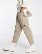Bolongaro Trevor Oversized Tapered Cargo Pants In Beige-brown