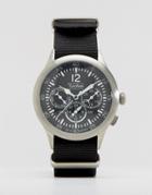 Techne Merlin Chronograph Nato Strap Watch In Black - Black