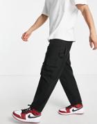 Asos Design Carpenter Wide Leg Pants In Black